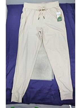 Libin Women’s Jogger Pants Size S Beige Stretch Lightweight Pull On NWT